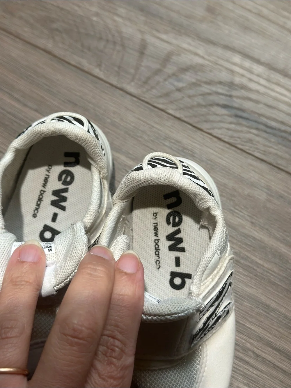 New Balance Cream & Black Kids' Velcro Sneakers
